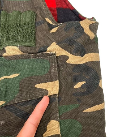 Vintage Game Winner Vest Camouflage Buffalo Plaid Reversible Hunting 80s- Medium - Picture 10 of 14